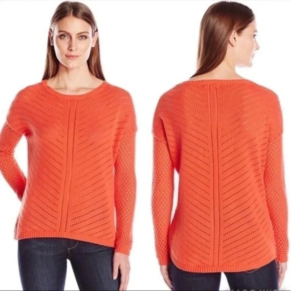 Prana Sweaters - Prana Parker Organic Cotton Open knit Sweater Koi Orange XL
